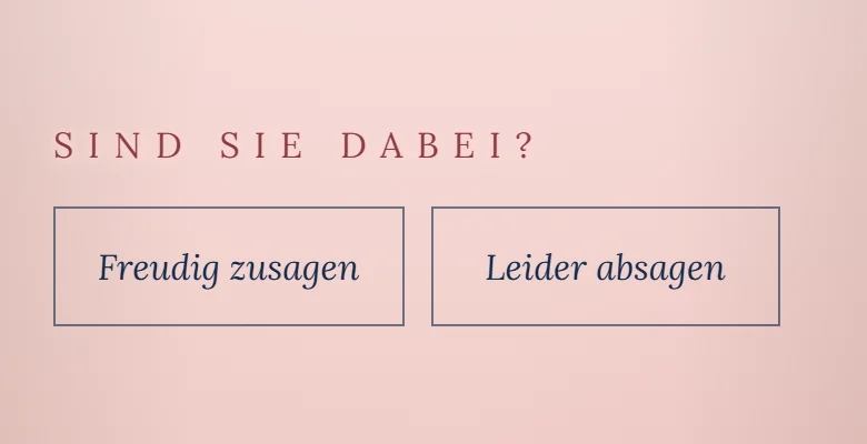 The reply question and buttons in German