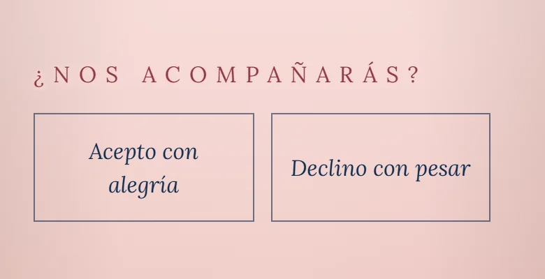 The reply question and buttons in Spanish