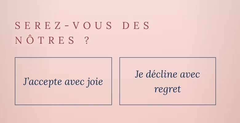 The reply question and buttons in French